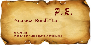 Petrecz Renáta névjegykártya